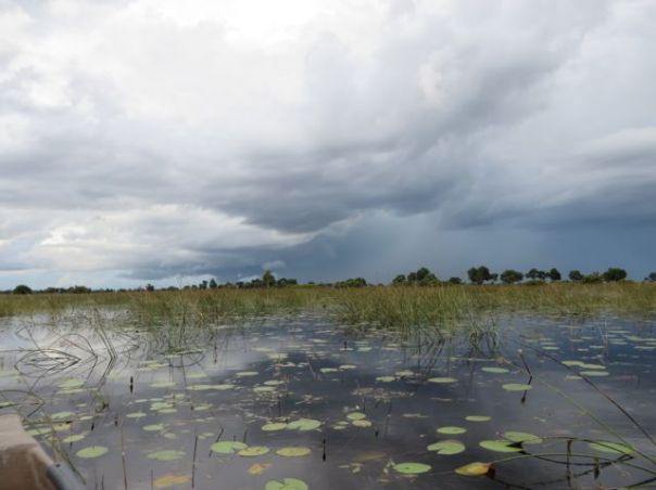 Storm brewing in background.  Lightening strikes but I missed it!