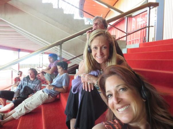 Headphones on listening to the tour!