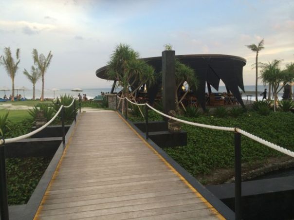 The bridge to the beach club/restaurant