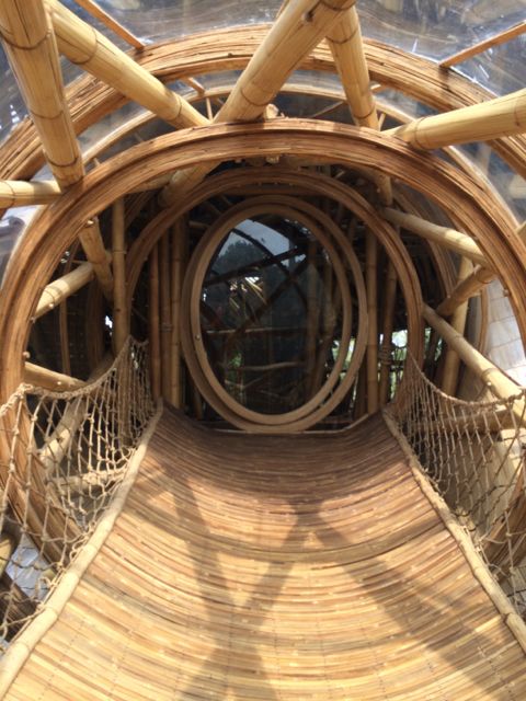 The front door, which is  on the 4th level of the house