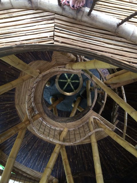 Looking down through the levels.