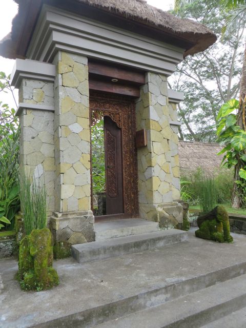 Close up of a door to a bungalow