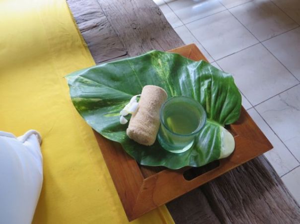 Ice cold towel and iced mint tea