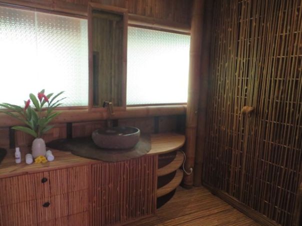Bathroom with stone sinks