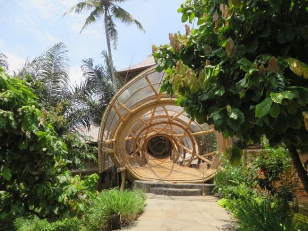 Just behind a typical Balinese walled entrance, this appears...