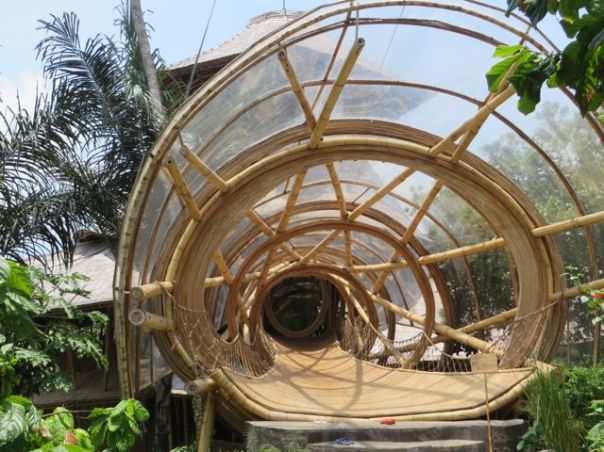 Conical entrance to the most recently built home in Green Village, Sharma Springs