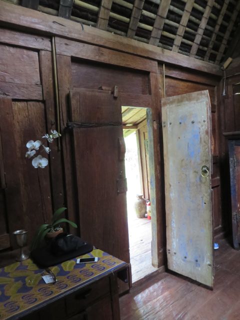 Detail of wall and ceiling inside Biru House.