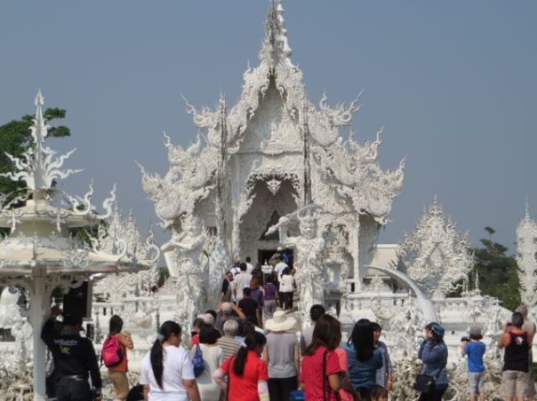 Ascending the bridge, The White Temple