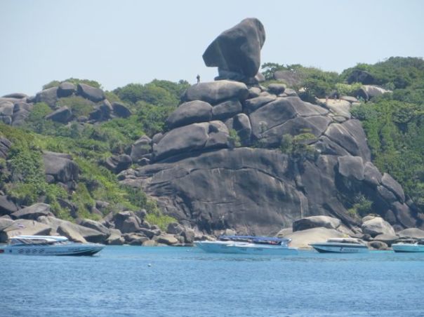 Looks like a sail, ay? If you look closely, you can see the people who have hiked up to it - they're teenie!