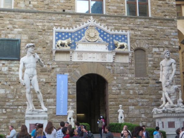 Copy of David at the entrance to the Uffizi