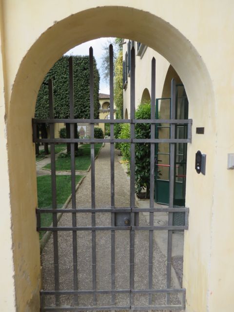 We peeked through a private gated doorway