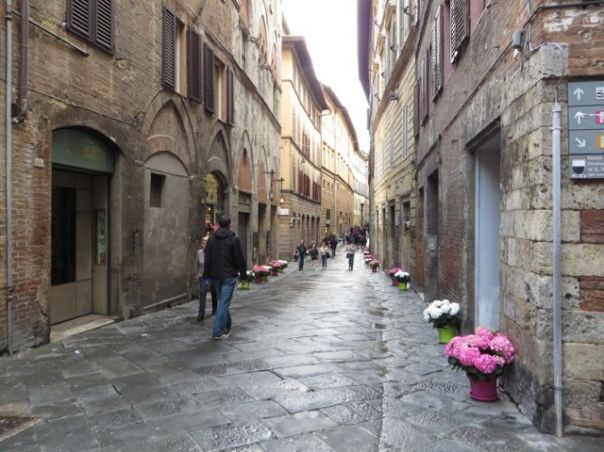 Beautiful, narrow streets of Siena