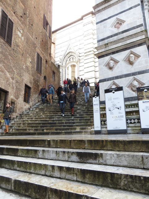 Climbing...Siena is very steep!
