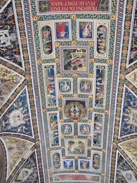This is the ceiling in the Piccolisimo Library.
