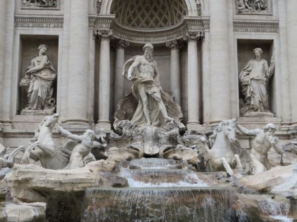 Oceanus, God of Water, is in the central niche.