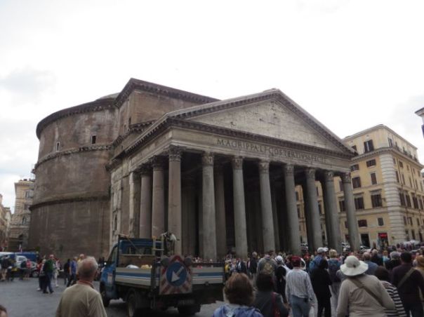 The Pantheon, a mausoleum built in 126 AD by the roman emperor Hadrian.