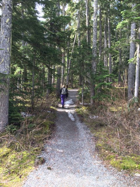 My friend Cat led the way up .