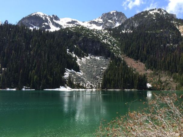The mountains all around the lake are incredible.